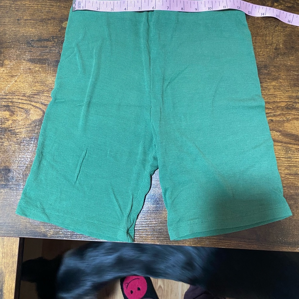 RVCA Green Ribbed Bike Shorts